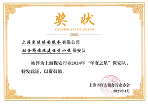 宗保公司2个项目保安队和3名员工个人受到表彰